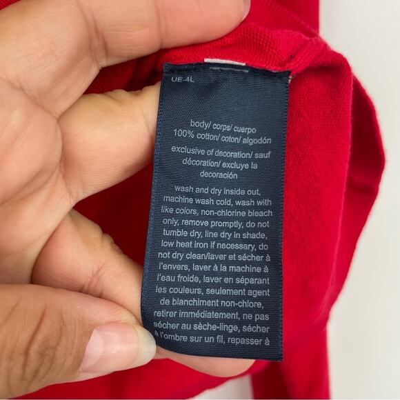 Tommy Hilfiger red long sleeve with gold studded sweater size Medium - Picture 10 of 12